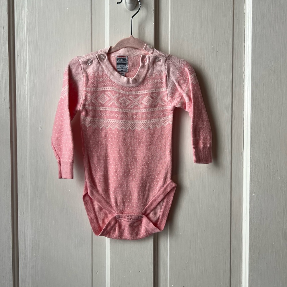 Pink Fairisle Kids One Piece